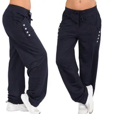 Women's Grey Lace-Up Loose Pants 2018 - Image 6