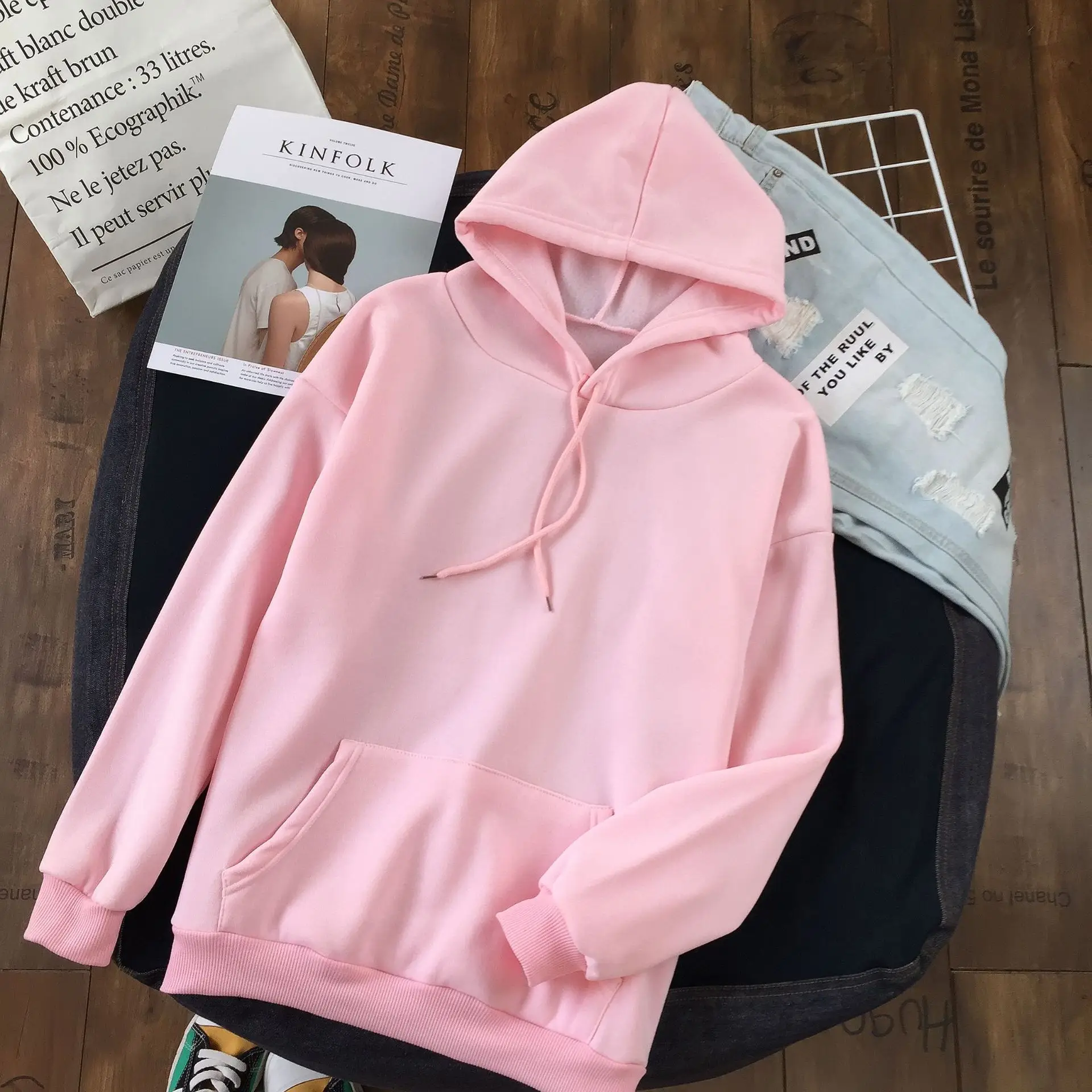 Fleece Lined Hoodie Red Men Winter 2024 - Image 3