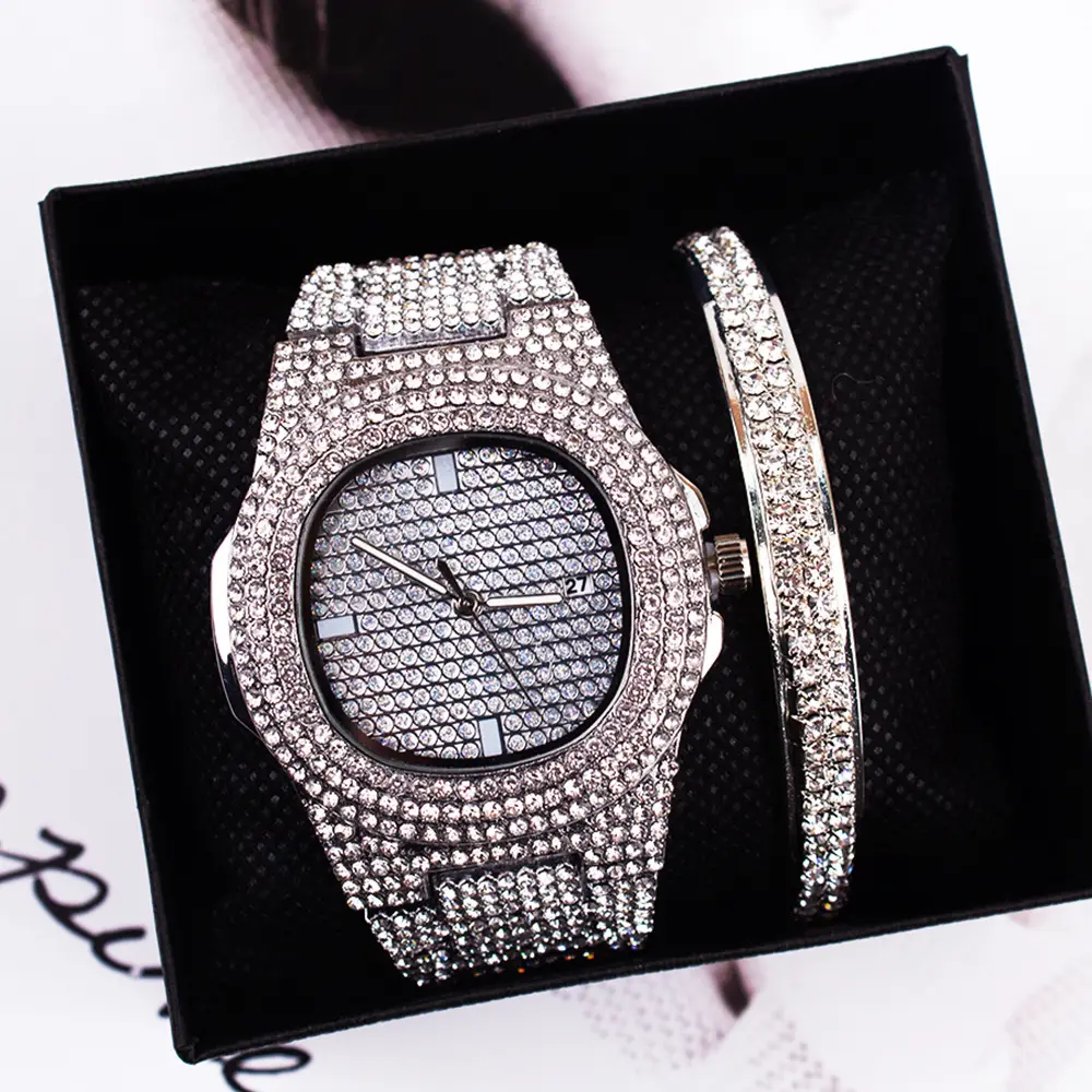 Diamond Wristwatch Set for Women Luxury Bracelet Watch