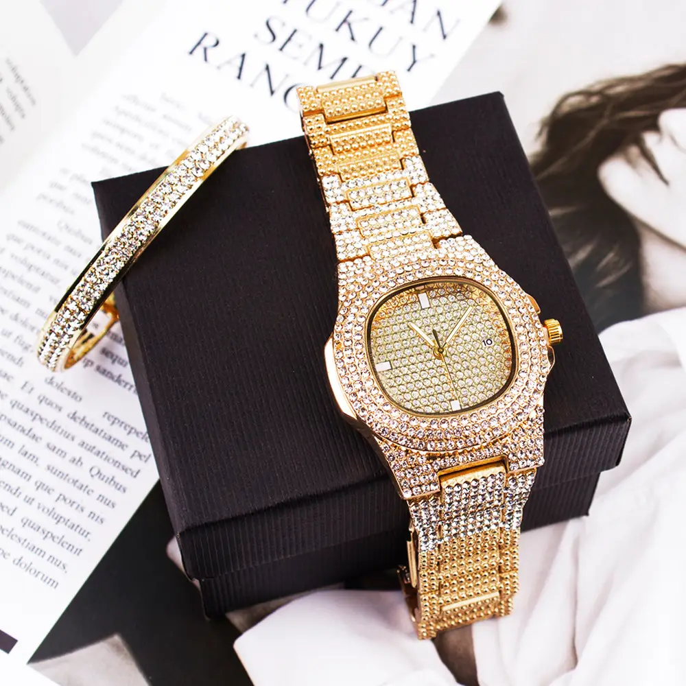 Diamond Wristwatch Set for Women Luxury Bracelet Watch