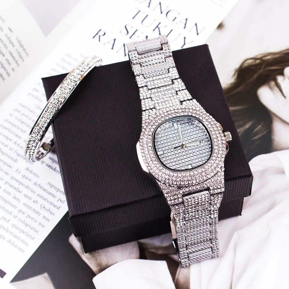 Diamond Wristwatch Set for Women Luxury Bracelet Watch