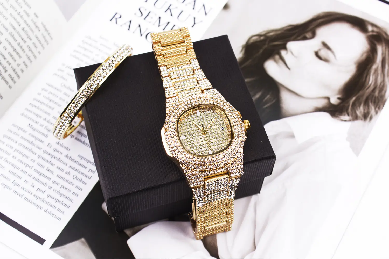 Diamond Wristwatch Set for Women Luxury Bracelet Watch — feature 8
