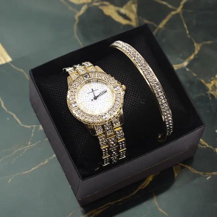 Diamond Wristwatch Set for Women Luxury Bracelet Watch