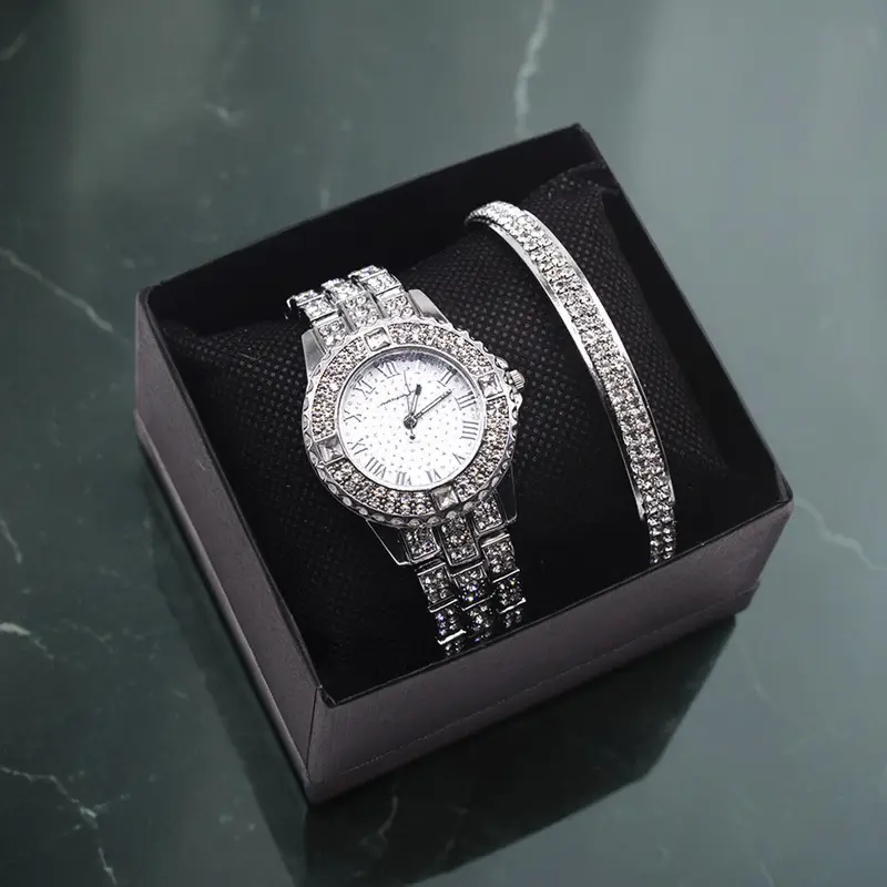 Diamond Wristwatch Set for Women Luxury Bracelet Watch