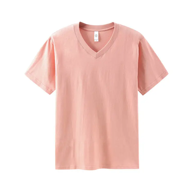 Men V-Neck Pure Cotton T-Shirt 200g Grey - Image 2