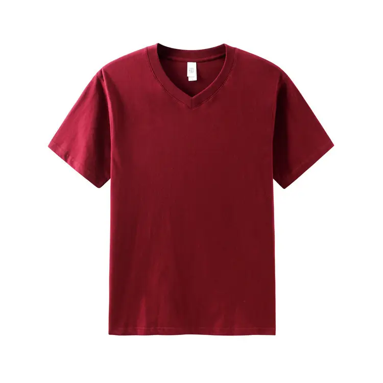 Men V-Neck Pure Cotton T-Shirt 200g Grey - Image 6