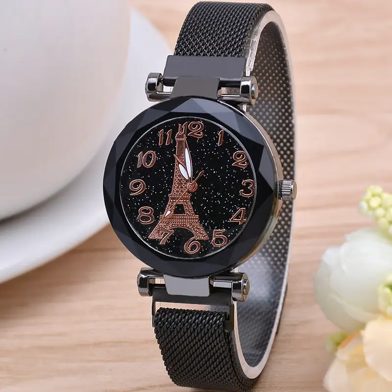 Women's Magnetic Starry Sky Watch with Blue Mesh Belt - Image 7
