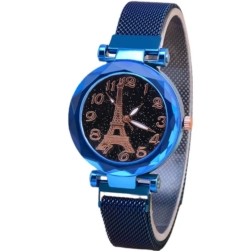 Women's Magnetic Starry Sky Watch with Blue Mesh Belt - Image 10