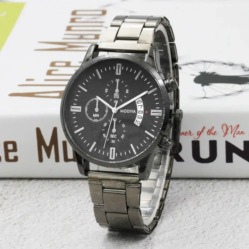 Men's Steel Band Chronograph Watch with Large Calendar - Image 5