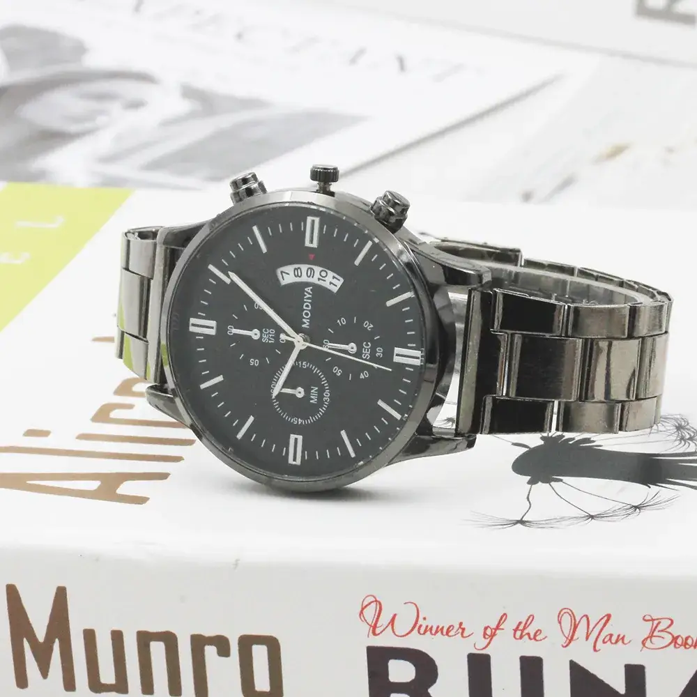 Men's Steel Band Chronograph Watch with Large Calendar - Image 7