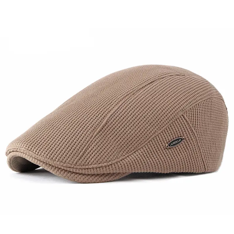 Men's Velvet Beret Winter Warm Cap Black - Image 5