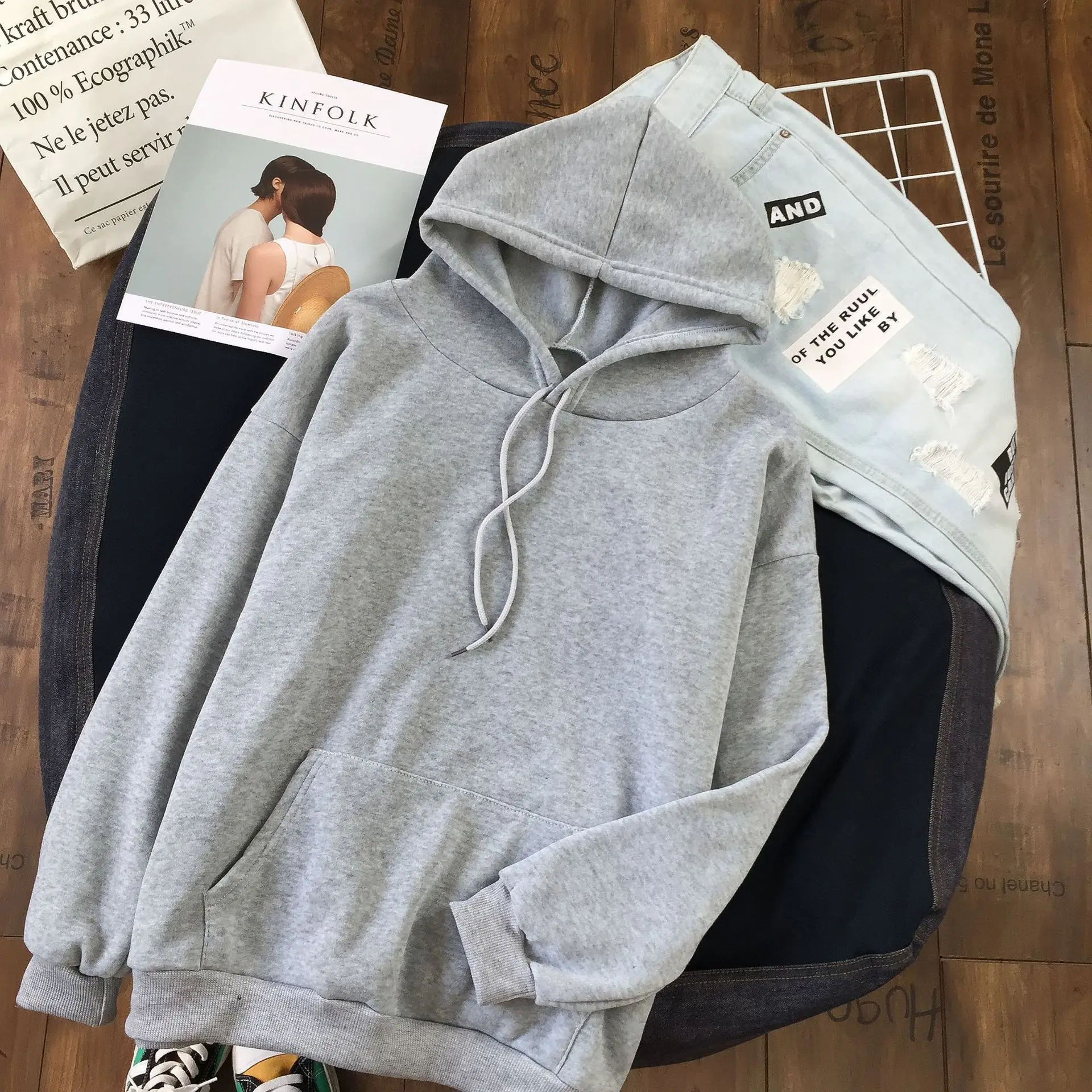 Women's Lavender Hoodie Pullover Sweater Winter Hoodie - Image 7