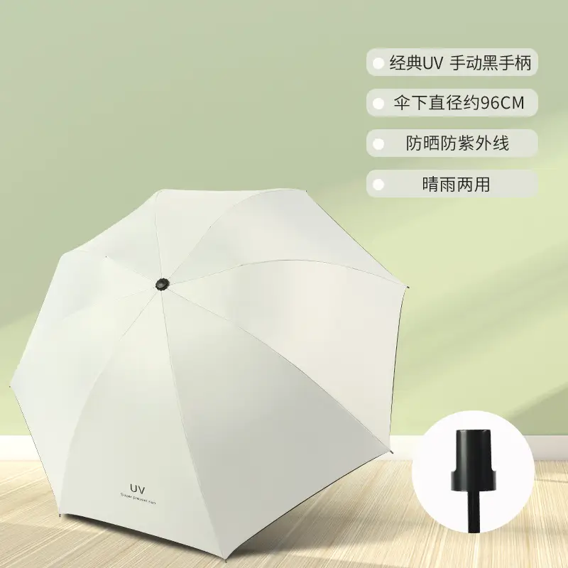 Black rubber rain-UV-creamy-white