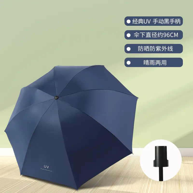Black rubber rain-UV-navy blue