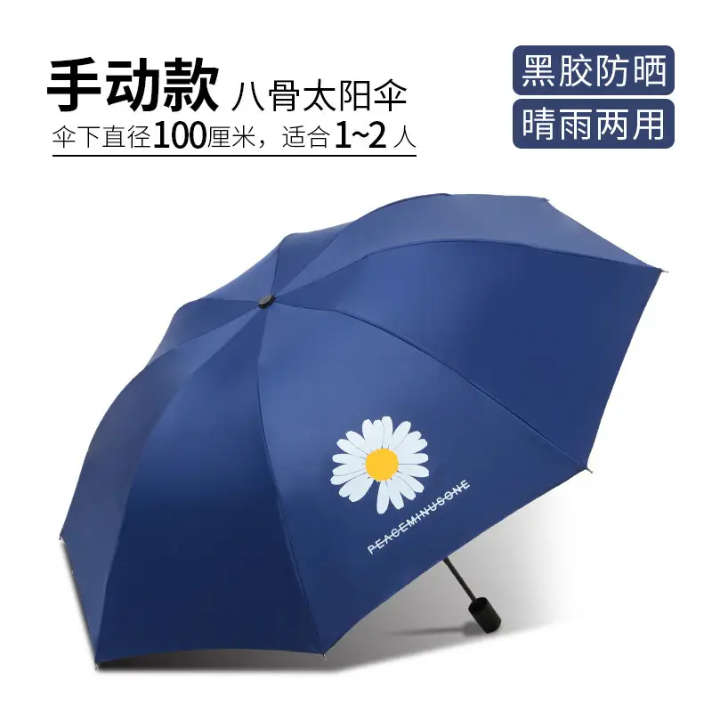 Black Glue Rain-Daisy-navy blue