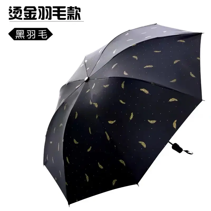 Black rubber rain-gilded feather-black