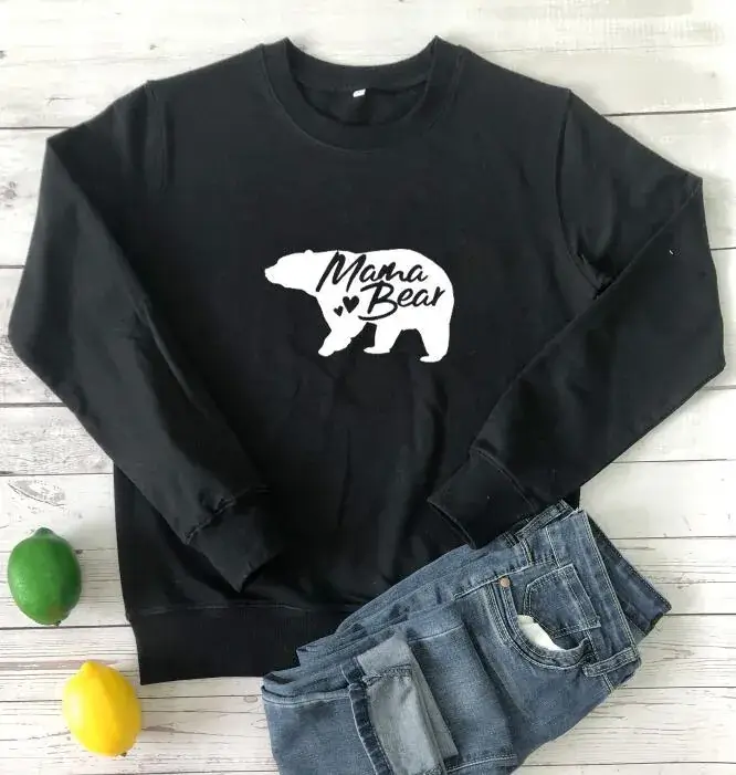 Green Mama Bear Two Love Sweatshirt with Deer Design - Image 2