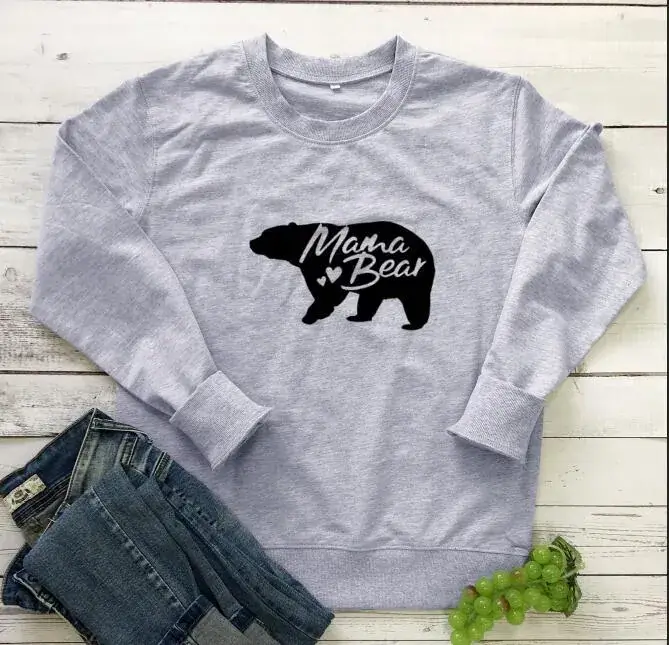 Green Mama Bear Two Love Sweatshirt with Deer Design - Image 3