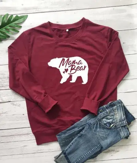 Green Mama Bear Two Love Sweatshirt with Deer Design - Image 6