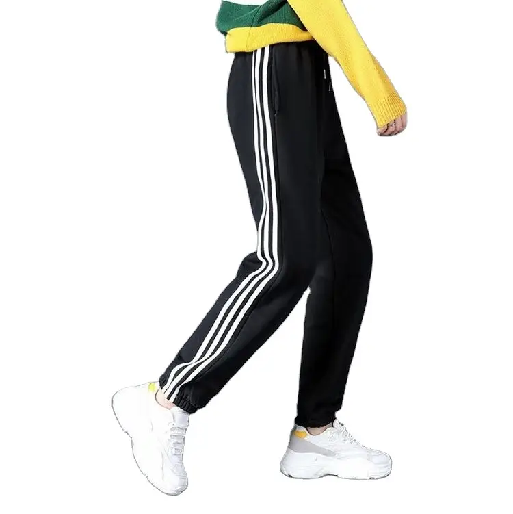 Fleece Lined Women's Harem Sweatpants Pink Cream Winter Warm