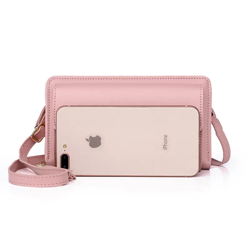 Pink Crossbody Mobile Phone Wallet for Women