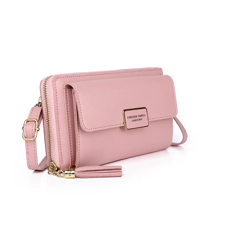 Pink Crossbody Mobile Phone Wallet for Women