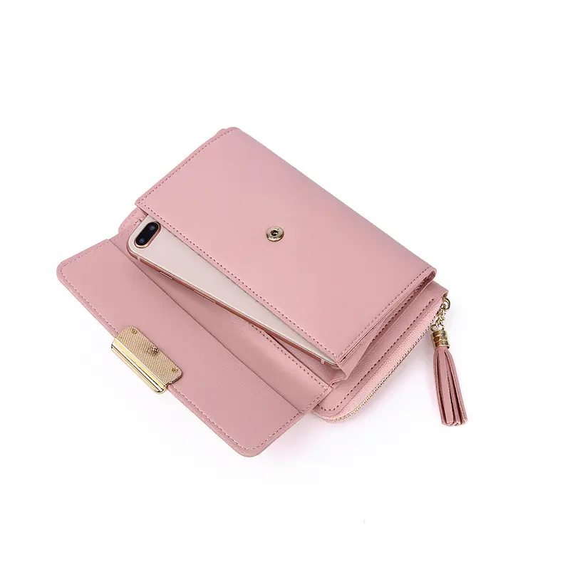 Pink Crossbody Mobile Phone Wallet for Women