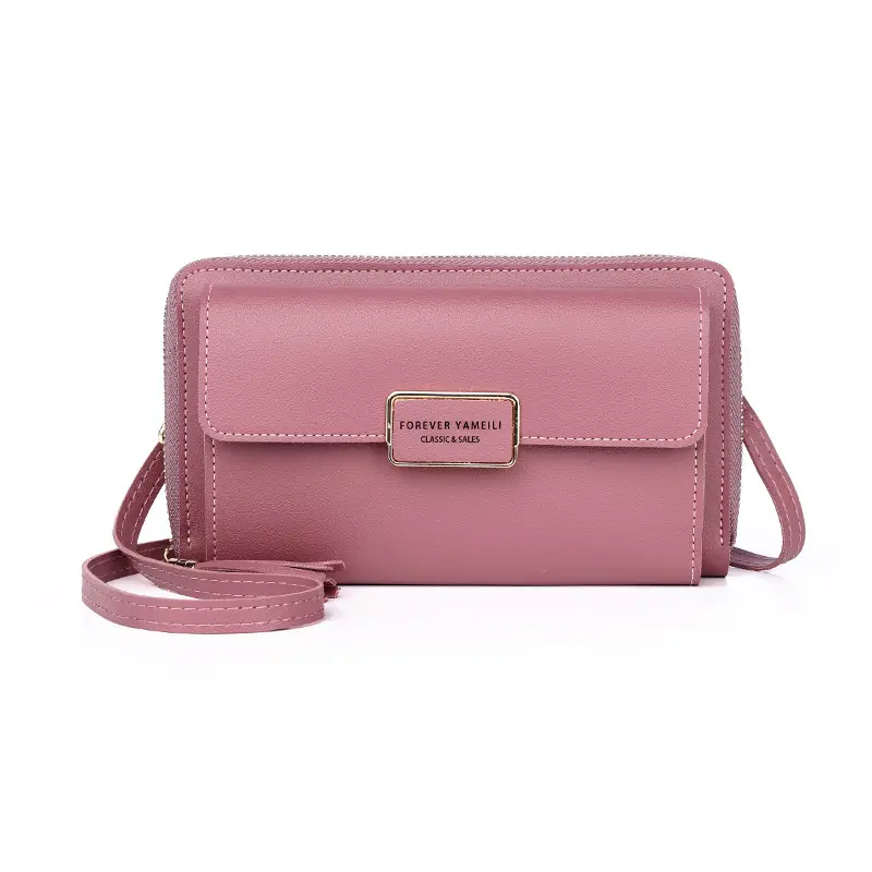 Pink Crossbody Mobile Phone Wallet for Women