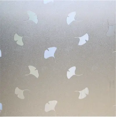 Glass Window Stickers Silver Leaf Pattern 3D Decor