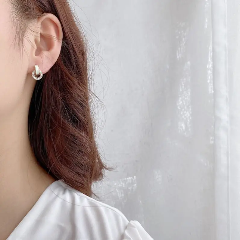 925 Silver Needle Earrings for Women Royal Sister Style - Image 4