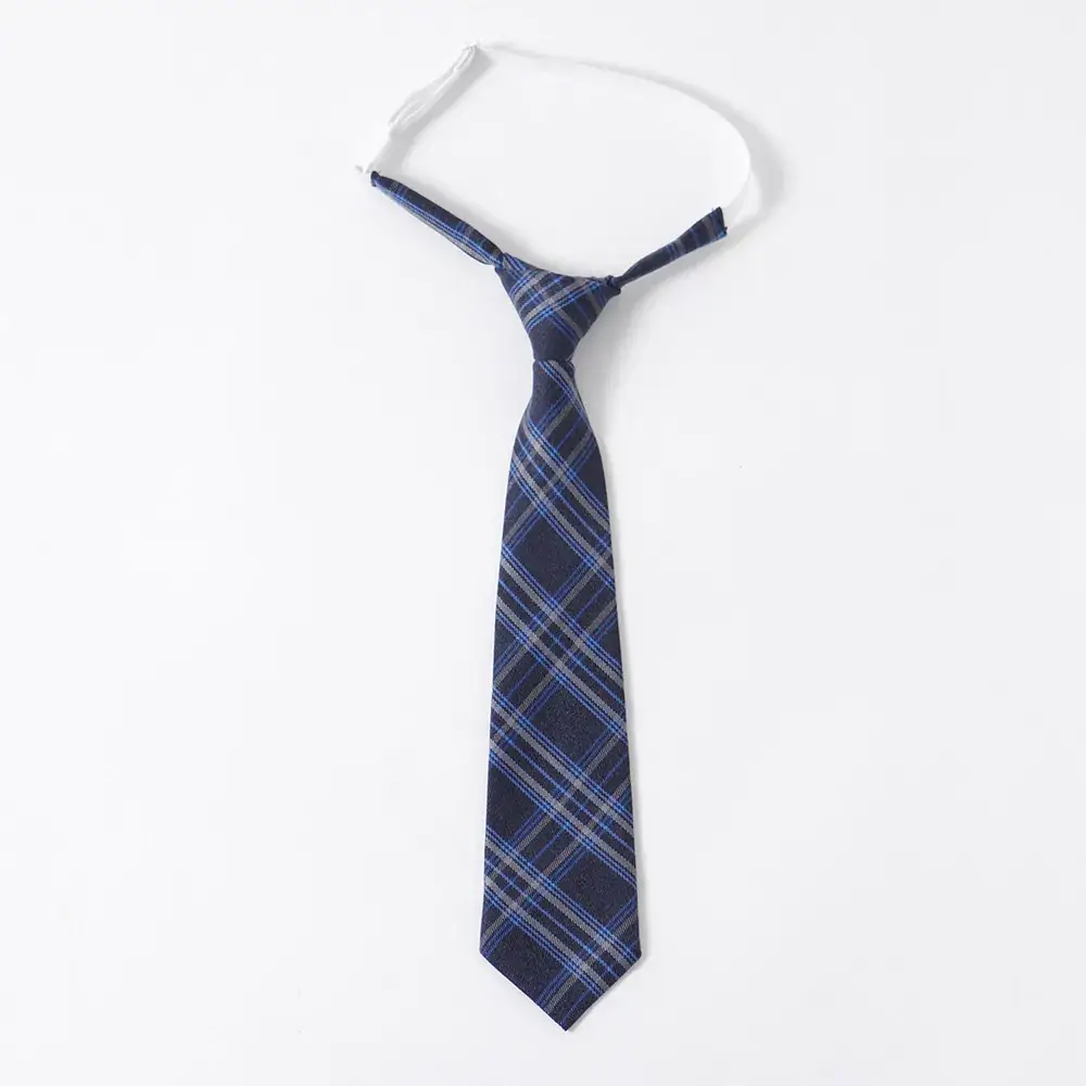 Blue Plaid Bow Tie for Men Collar Uniform - Image 6