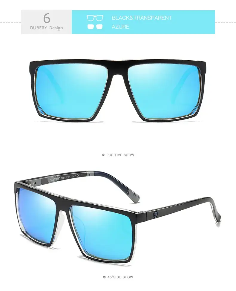 DUBERY Polarized Sunglasses Orange Film Sports Driving - Image 6