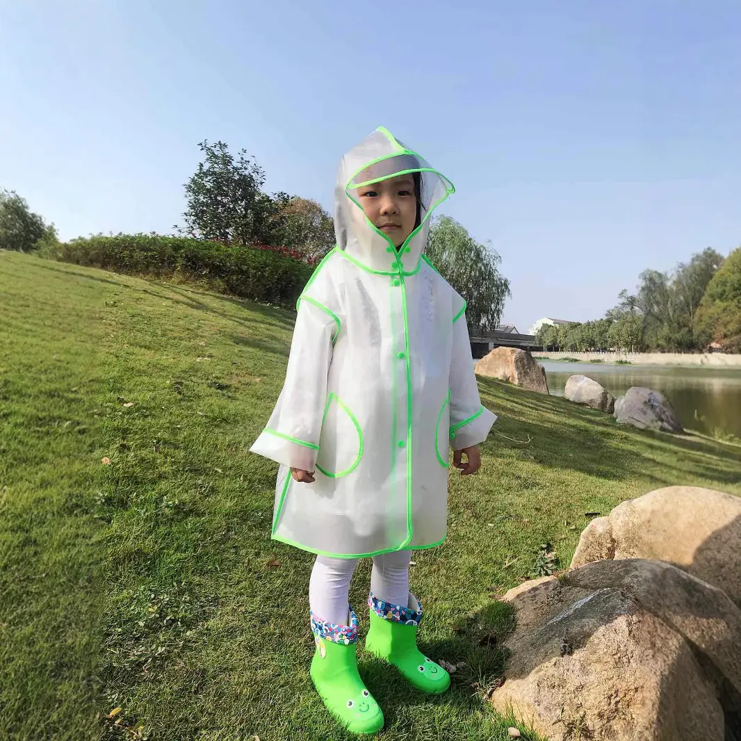 Factory Direct Thick EVA Kids Raincoat with Hood