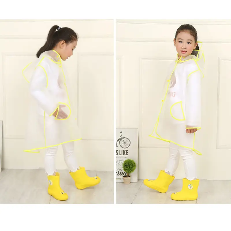 Factory Direct Thick EVA Kids Raincoat with Hood