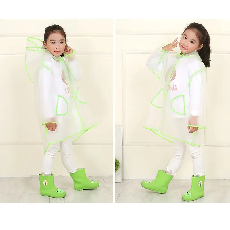 Factory Direct Thick EVA Kids Raincoat with Hood