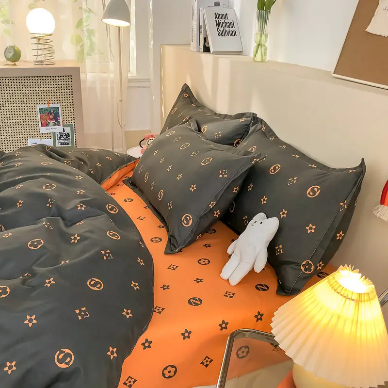 Aloe Vera Cotton Brushed Set for Men Bed Sheets Quilt Cover - Image 43