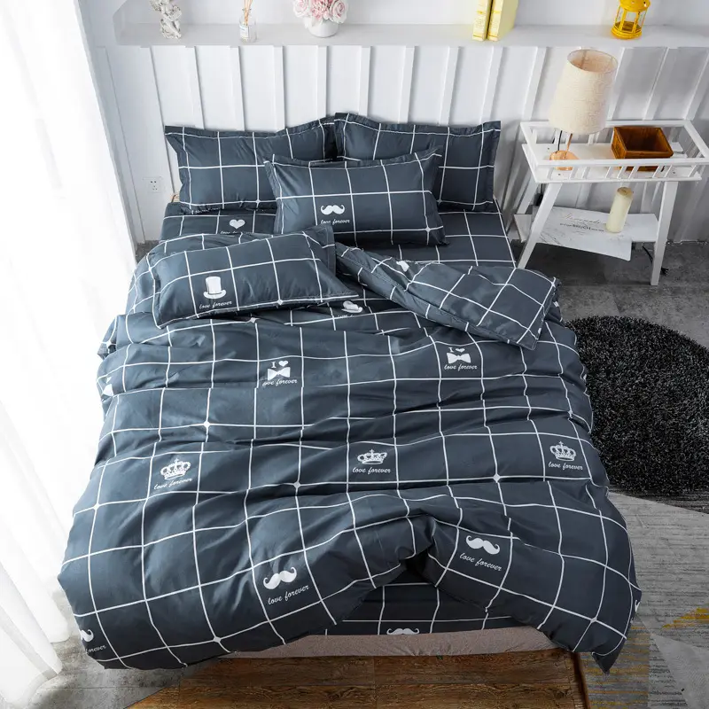 Aloe Vera Cotton Brushed Set for Men Bed Sheets Quilt Cover - Image 12