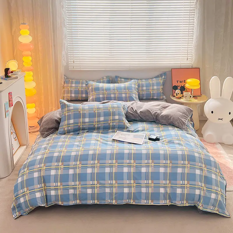Aloe Vera Cotton Brushed Set for Men Bed Sheets Quilt Cover - Image 13