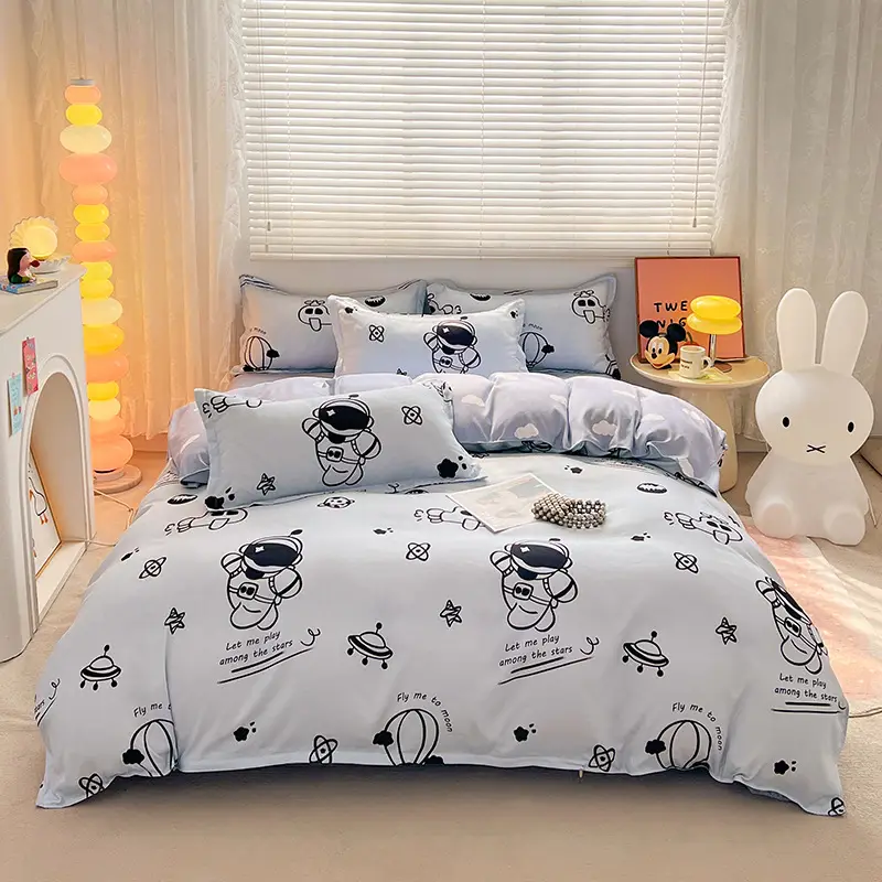 Aloe Vera Cotton Brushed Set for Men Bed Sheets Quilt Cover - Image 15