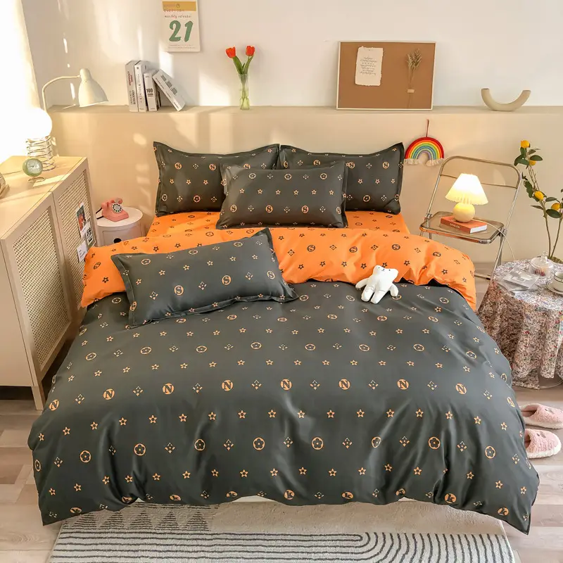 Aloe Vera Cotton Brushed Set for Men Bed Sheets Quilt Cover - Image 17