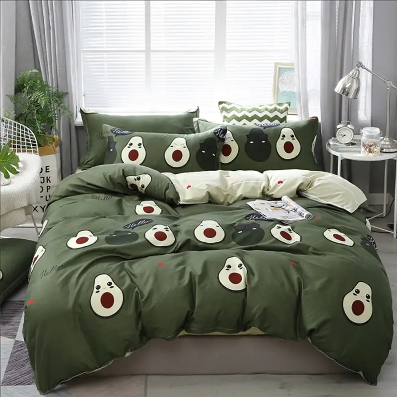 Aloe Vera Cotton Brushed Set for Men Bed Sheets Quilt Cover - Image 2