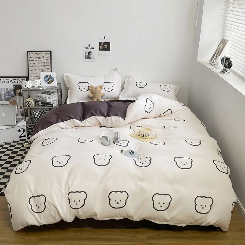 Aloe Vera Cotton Brushed Set for Men Bed Sheets Quilt Cover - Image 20