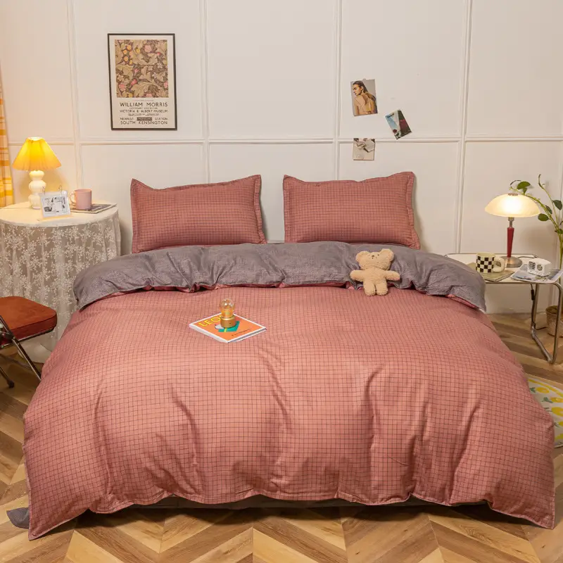 Aloe Vera Cotton Brushed Set for Men Bed Sheets Quilt Cover - Image 7