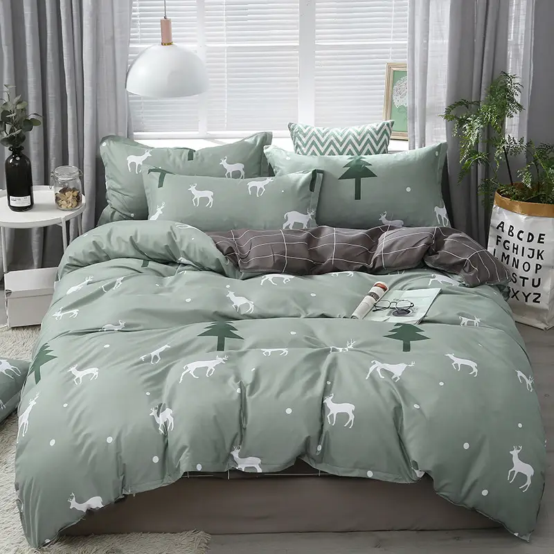 Aloe Vera Cotton Brushed Set for Men Bed Sheets Quilt Cover - Image 8
