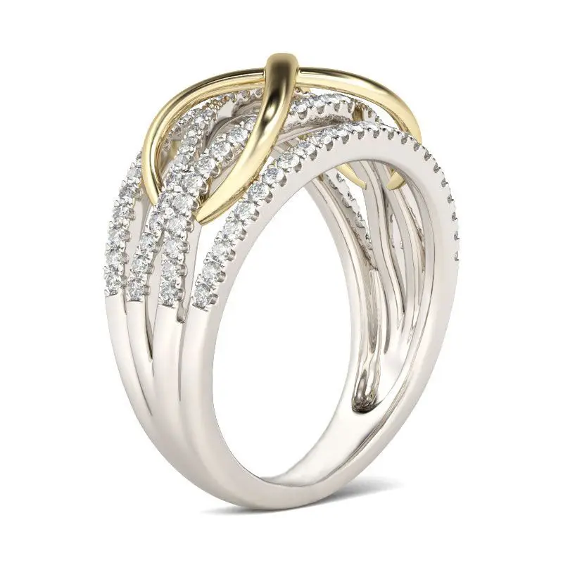 Gold Plated Cross Bracelet Ring for Women