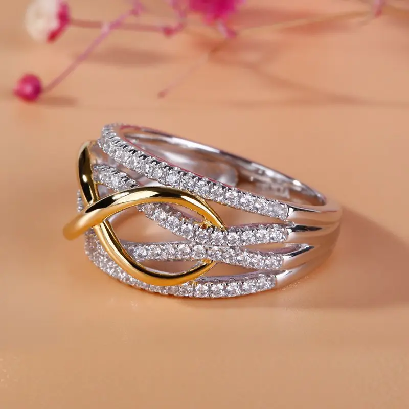 Gold Plated Cross Bracelet Ring for Women