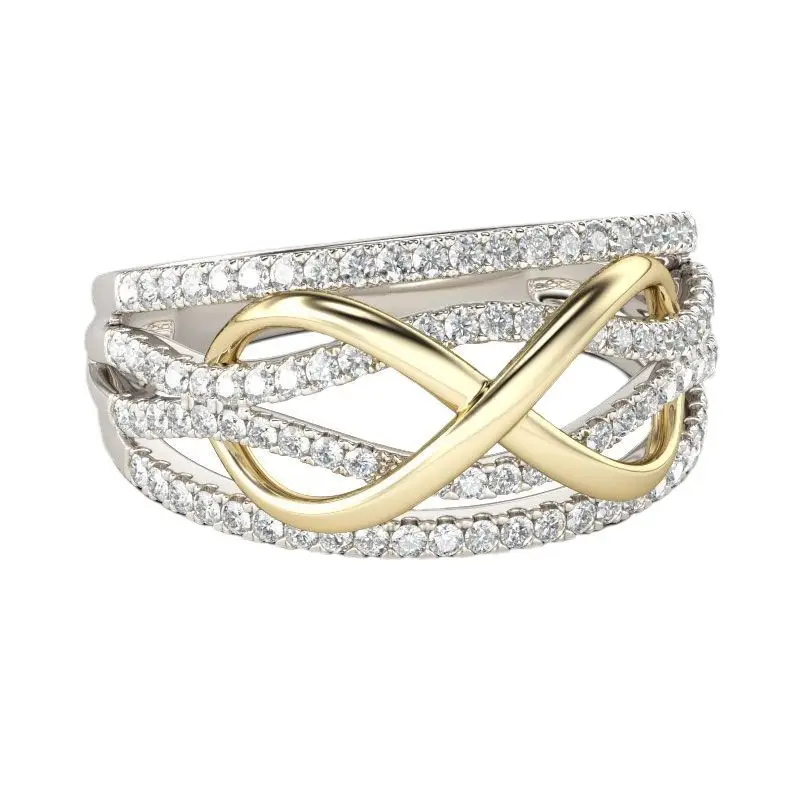 Gold Plated Cross Bracelet Ring for Women
