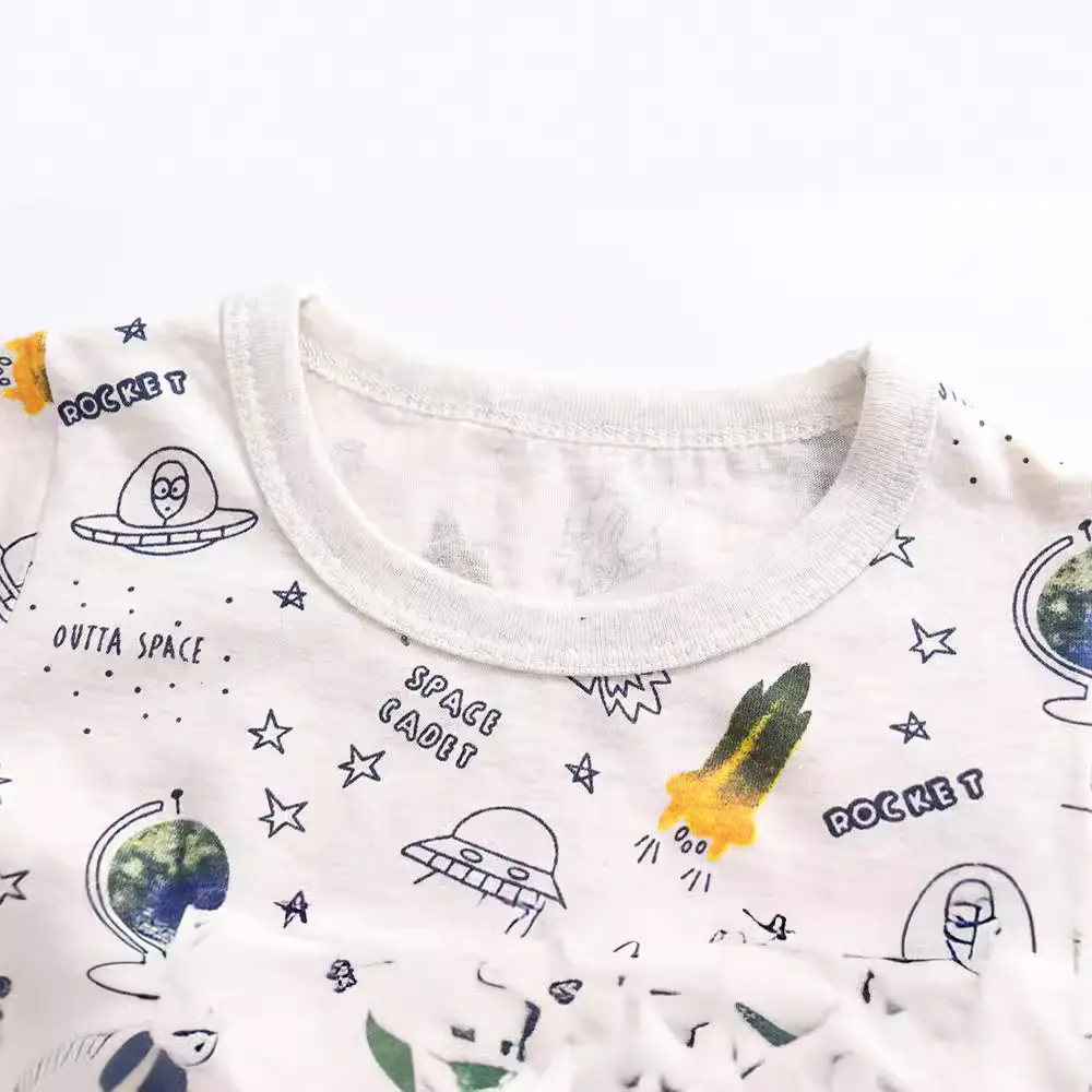 Kids Space Print T-Shirt White Small Medium - Image 2