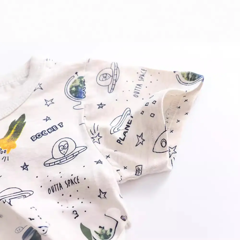 Kids Space Print T-Shirt White Small Medium - Image 3