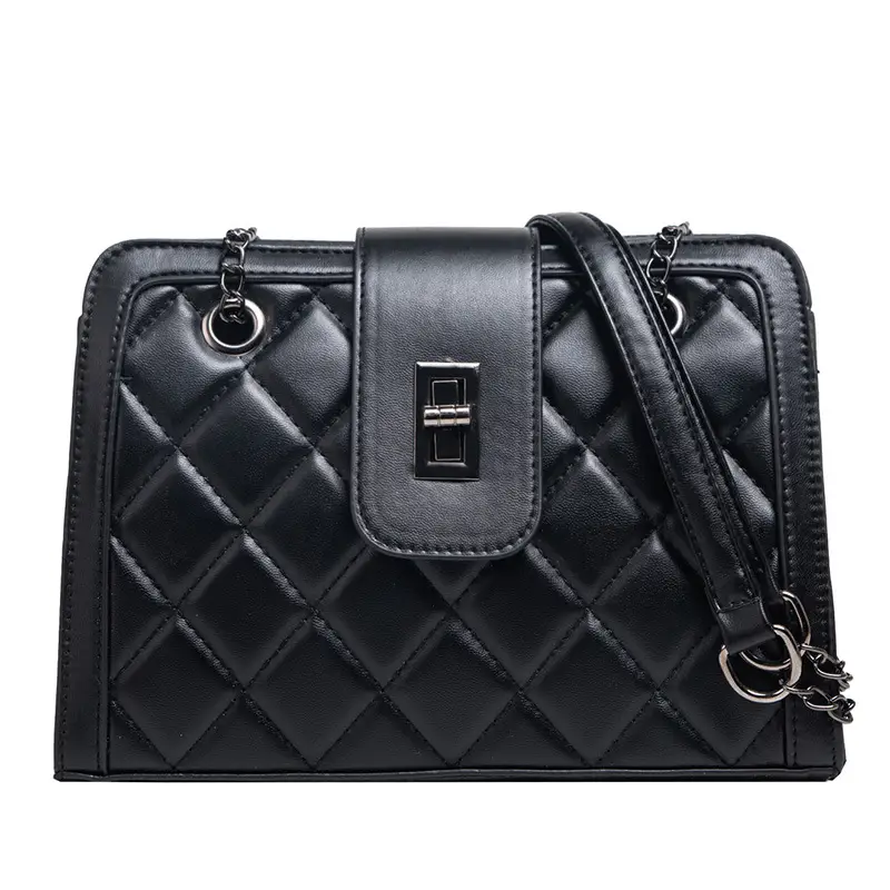 Black Quilted Women's Shoulder Bag 2024 Korean Style - Image 7